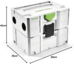Festool CT Vorabscheider CT-VA-20 mit Zyklon-Systainer, Auffangbehälter, Systainer-Wanne, Anschluss-Schlauch, Entsorgungssack, Behälterdeckel