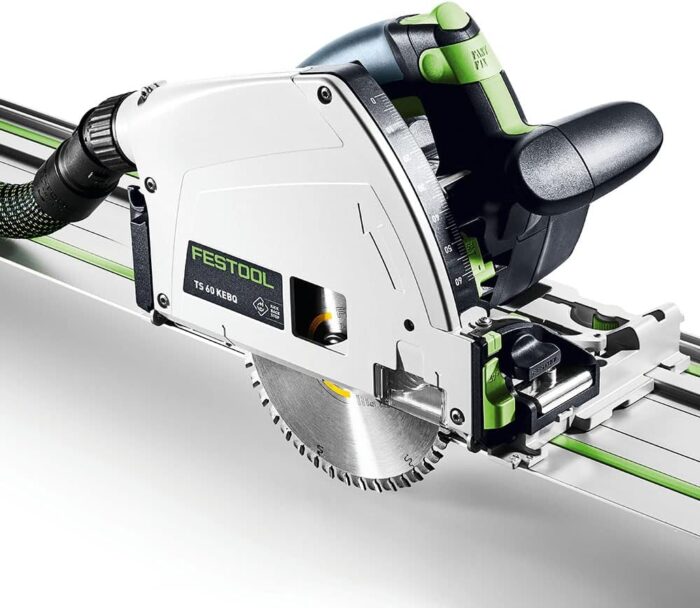 Festool Tauchsäge TS 60 KEBQ-Plus-FS (mit Kreissägeblatt, Sichtfenster, Splitterschutz, Innensechskantschlüssel, Führungsschiene), im Systainer