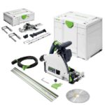 Festool Tauchsäge TS 60 KEBQ-Plus-FS (mit Kreissägeblatt, Sichtfenster, Splitterschutz, Innensechskantschlüssel, Führungsschiene), im Systainer