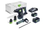 Festool Akku-Kombihammer KHC 18 5,0 EBI-Basic, inkl. Bohrfutter C SDS KHC, Schnellspannbohrfutter KC 13 KHC, mit Zusatzhandgriff im Systainer SYS 3 L 187