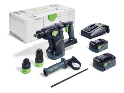 Festool Akku-Kombihammer KHC 18 5,0 EBI-Basic, inkl. Bohrfutter C SDS KHC, Schnellspannbohrfutter KC 13 KHC, mit Zusatzhandgriff im Systainer SYS 3 L 187
