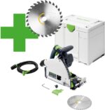 Festool Tauchsäge TS 60 KEBQ-Plus-FS (mit Kreissägeblatt, Sichtfenster, Splitterschutz, Innensechskantschlüssel, Führungsschiene), im Systainer