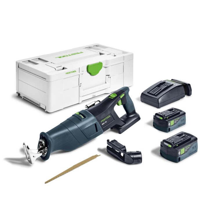 Festool – Akku-Säbelsäge RSC 18 EB-Basic inkl. Absaugvorrichtung + Säbelsägeblatt WOOD UNIVERSAL + Systainer SYS3 L 187