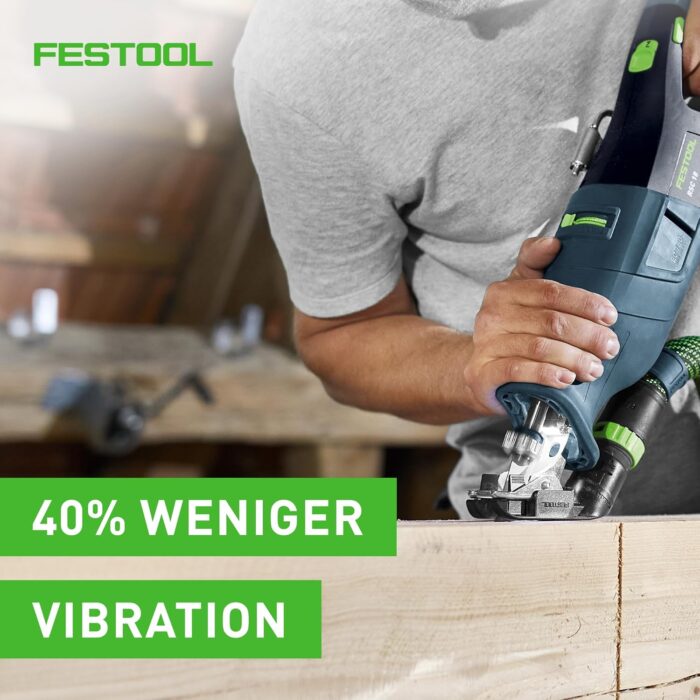 Festool – Akku-Säbelsäge RSC 18 EB-Basic inkl. Absaugvorrichtung + Säbelsägeblatt WOOD UNIVERSAL + Systainer SYS3 L 187