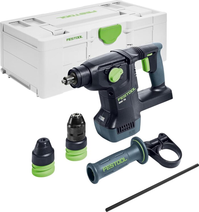 Festool Akku-Kombihammer KHC 18 5,0 EBI-Basic, inkl. Bohrfutter C SDS KHC, Schnellspannbohrfutter KC 13 KHC, mit Zusatzhandgriff im Systainer SYS 3 L 187